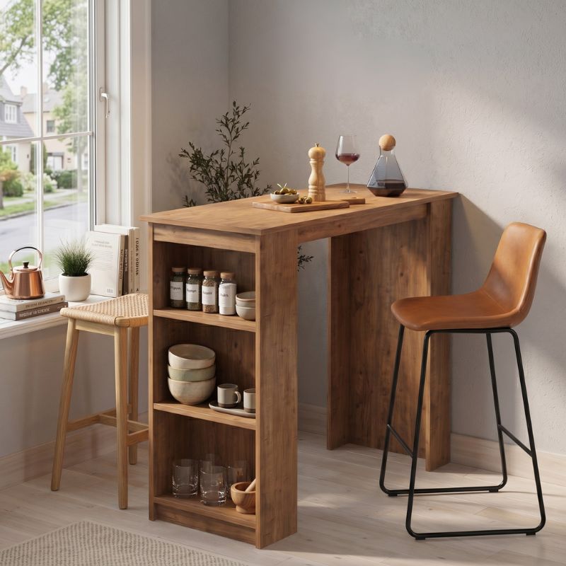 GP041-01371-0 Τραπέζι μπαρ Toska Megapap χρώμα pine oak 120x50x103,6εκ. - Image 1