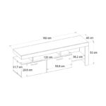 Έπιπλο τηλεόρασης Acnes Megapap χρώμα travertine 160x40x53εκ. - Image 7