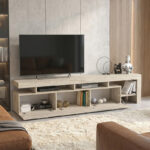 Έπιπλο τηλεόρασης Acnes Megapap χρώμα travertine 220x40x52εκ. - Image 2