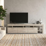 Έπιπλο τηλεόρασης Acnes Megapap χρώμα travertine 220x40x52εκ. - Image 3