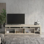 Έπιπλο τηλεόρασης Acnes Megapap χρώμα travertine 220x40x52εκ. - Image 4