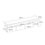 Έπιπλο τηλεόρασης Acnes Megapap χρώμα travertine 220x40x52εκ. - Image 8