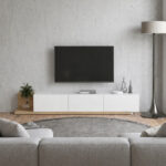 Έπιπλο τηλεόρασης Enstey Megapap επεκτεινόμενο χρώμα sapphire oak - λευκό 260x41,8x33,5εκ. - Image 7