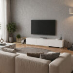 Έπιπλο τηλεόρασης Enstey Megapap επεκτεινόμενο χρώμα sapphire oak - λευκό 260x41,8x33,5εκ. - Image 8