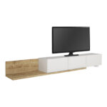 Έπιπλο τηλεόρασης Enstey Megapap επεκτεινόμενο χρώμα sapphire oak - λευκό 260x41,8x33,5εκ. - Image 9