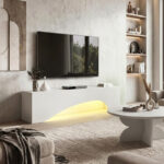 Έπιπλο τηλεόρασης Mara Megapap με LED χρώμα λευκό 150x31,4x40εκ. - Image 7