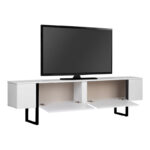 Έπιπλο τηλεόρασης Luxe Megapap χρώμα λευκό - μαύρο 180x30x50εκ. - Image 4
