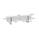 Έπιπλο τηλεόρασης Luxe Megapap χρώμα λευκό - μαύρο 180x30x50εκ. - Image 6