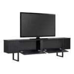 Έπιπλο τηλεόρασης Luxe Megapap χρώμα black wood 180x30x50εκ. - Image 4