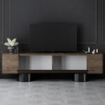 Έπιπλο τηλεόρασης Haven Megapap χρώμα καρυδί 180x30x50εκ. - Image 2