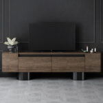 Έπιπλο τηλεόρασης Haven Megapap χρώμα καρυδί 180x30x50εκ. - Image 3