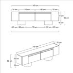 Έπιπλο τηλεόρασης Haven Megapap χρώμα καρυδί 180x30x50εκ. - Image 7