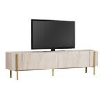 Έπιπλο τηλεόρασης Nexus Megapap χρώμα travertine - χρυσό 180x30x45,5εκ. - Image 6