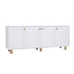 Μπουφές Bohemian Megapap χρώμα λευκό - φυσικό οξιάς 180x40x75εκ. - Image 3