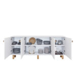 Μπουφές Bohemian Megapap χρώμα λευκό - φυσικό οξιάς 180x40x75εκ. - Image 4