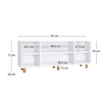 Μπουφές Bohemian Megapap χρώμα λευκό - φυσικό οξιάς 180x40x75εκ. - Image 5