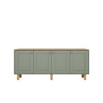 Μπουφές Bohemian Megapap χρώμα πράσινο - φυσικό οξιάς 180x40x75εκ. - Image 4