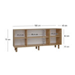 Μπουφές Bohemian Megapap χρώμα φυσικό οξιάς 180x40x75εκ. - Image 6