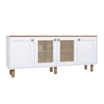 Μπουφές Bohemian Megapap χρώμα λευκό - φυσικό οξιάς 180x40x75εκ. - Image 2
