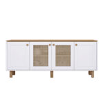 Μπουφές Bohemian Megapap χρώμα λευκό - φυσικό οξιάς 180x40x75εκ. - Image 3