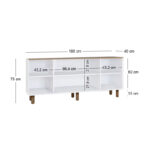 Μπουφές Bohemian Megapap χρώμα λευκό - φυσικό οξιάς 180x40x75εκ. - Image 5