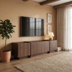 Έπιπλο τηλεόρασης Dorma Megapap χρώμα καρυδί 180x35x46,2εκ. - Image 2