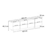 Έπιπλο τηλεόρασης Dorma Megapap χρώμα καρυδί 180x35x46,2εκ. - Image 9
