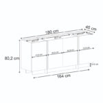 Μπουφές Dorma Megapap χρώμα καρυδί 180x45x80,2εκ. - Image 9