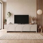 Έπιπλο τηλεόρασης Aurelia Megapap χρώμα κρεμ 180x32x45εκ. - Image 2