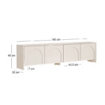 Έπιπλο τηλεόρασης Aurelia Megapap χρώμα κρεμ 180x32x45εκ. - Image 9
