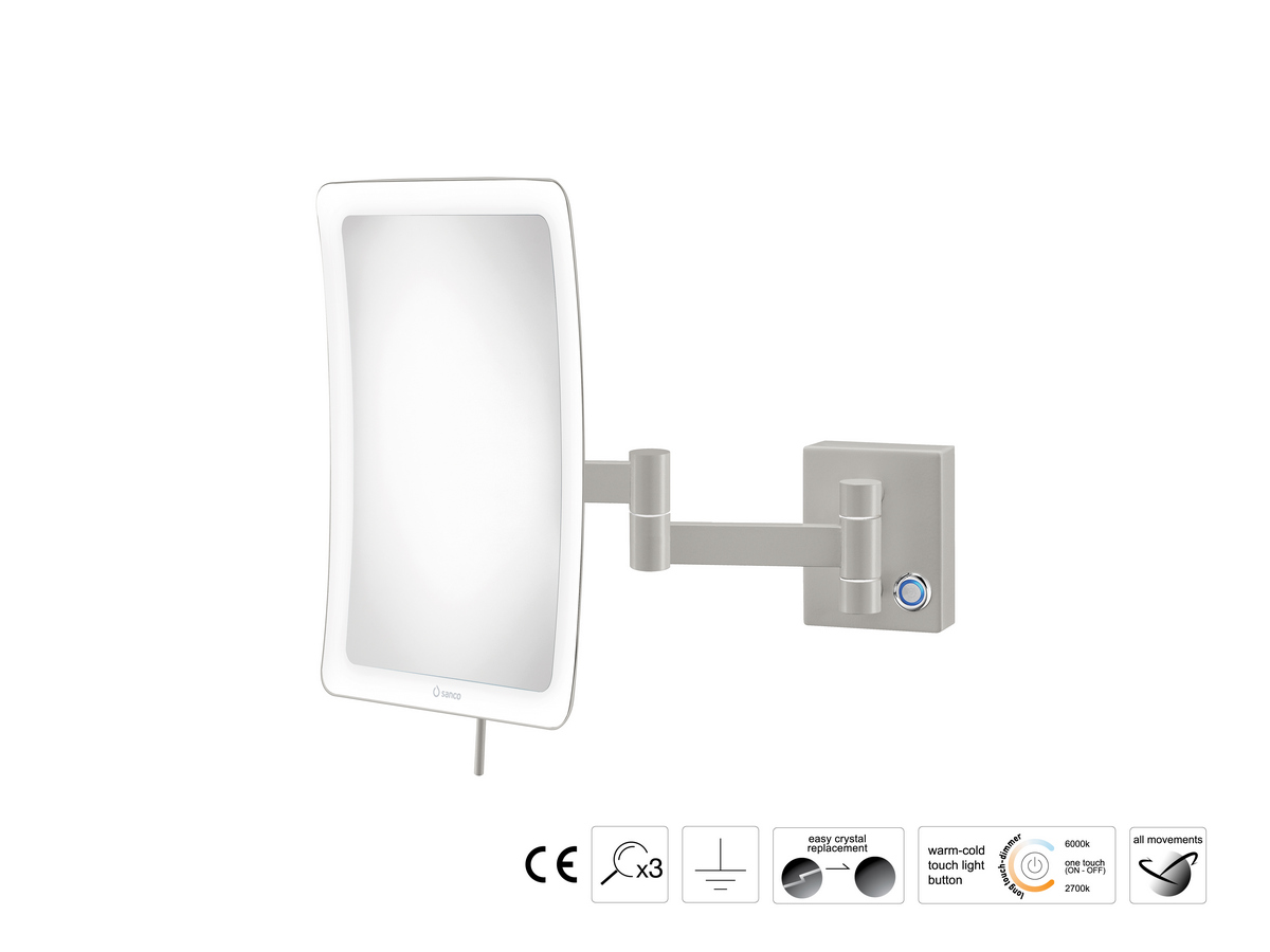 MRLED-301-M104 Καθρέπτης Μακιγιάζ Τσιμέντο Γκρι Ματ SANCO - Image 1
