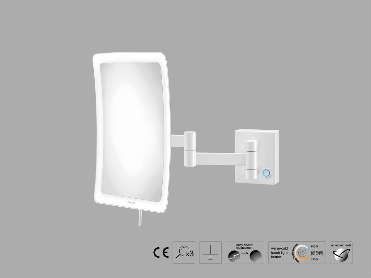 MRLED-301-Μ101 Καθρέπτης Μακιγιάζ Λευκό Ματ SANCO - Image 1
