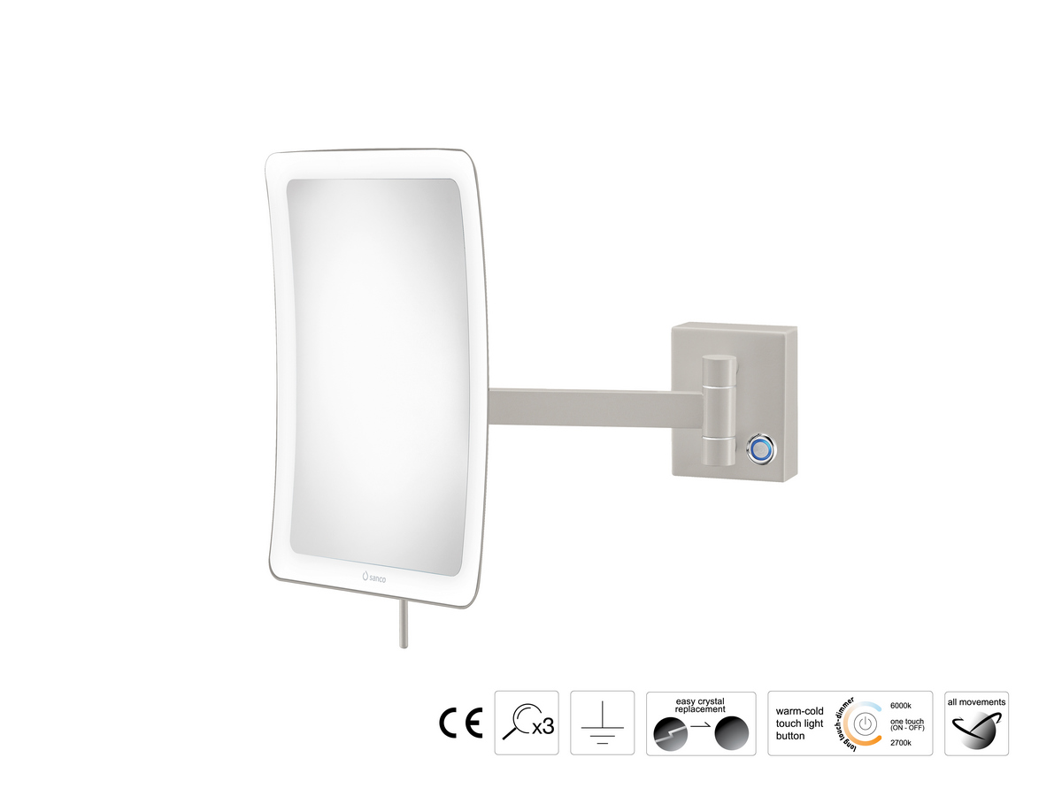 MRLED-305-M104 Καθρέπτης Μακιγιάζ Τσιμέντο Γκρι Ματ SANCO - Image 1
