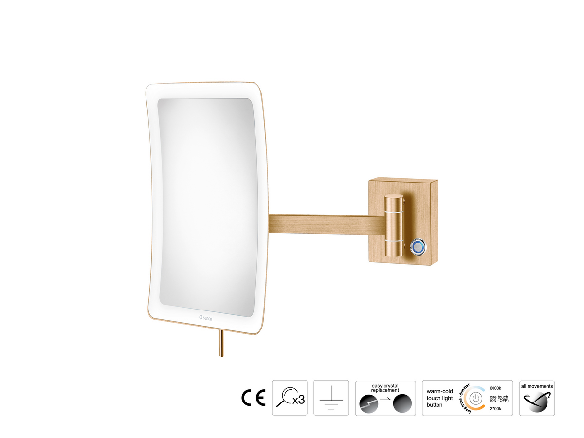 MRLED-305-PVD-01BR Καθρέπτης Μακιγιάζ PVD Warm Bronze Brushed SANCO - Image 1