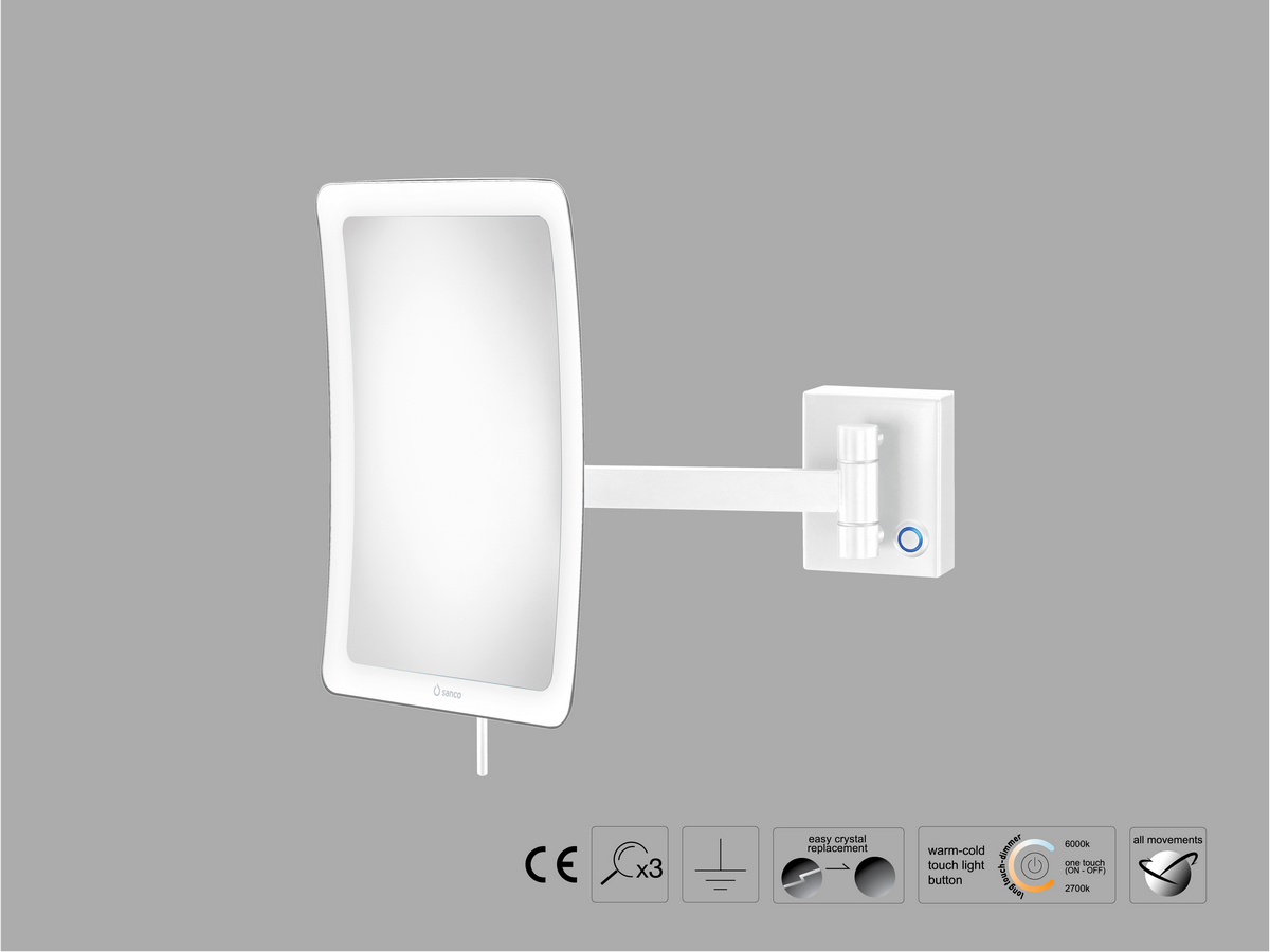 MRLED-305-Μ101 Καθρέπτης Μακιγιάζ Λευκό Ματ SANCO - Image 1
