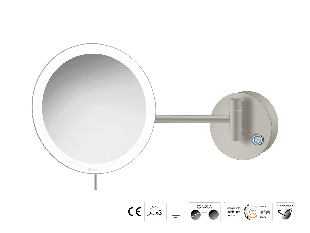 MRLED-705-M104 Καθρέπτης Μακιγιάζ Τσιμέντο Γκρι Ματ SANCO - Image 1