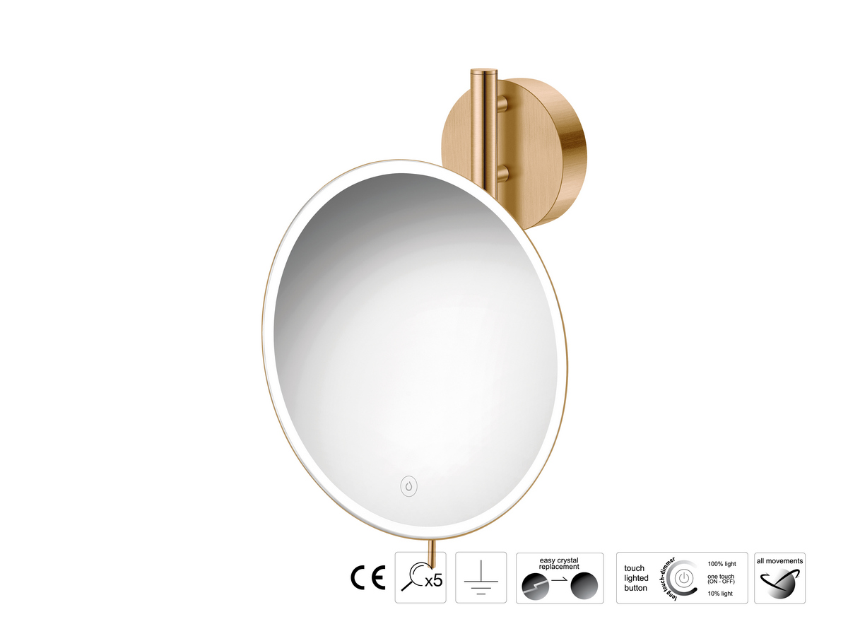 MRLED-764-PVD-01BR Καθρέπτης Μακιγιάζ PVD Warm Bronze Brushed SANCO - Image 1