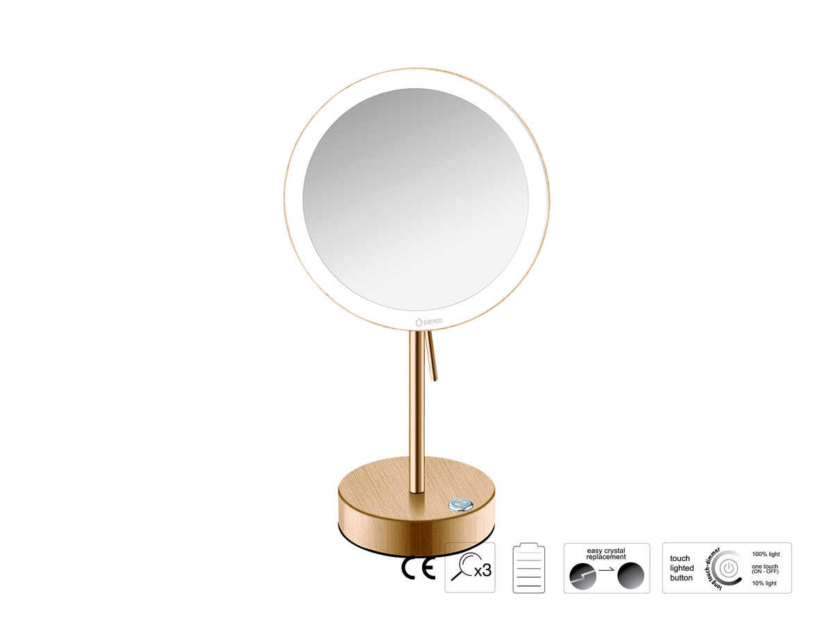 MRLED-903-PVD-01BR Καθρέπτης Μακιγιάζ PVD Warm Bronze Brushed SANCO - Image 1