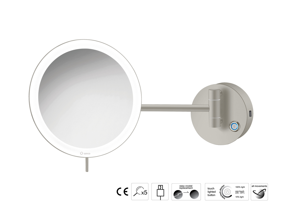MRLED-905-M104 Καθρέπτης Μακιγιάζ Τσιμέντο Γκρι Ματ SANCO - Image 1