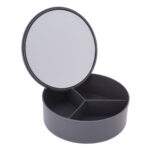 Κουτί Αποθήκευσης PP με Καθρέπτη Φ15x5.5cm Cool Grey-10C MRShome