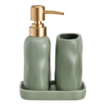 Σετ Μπάνιου Stoneware 3 Τεμαχίων Green 5635U MRShome