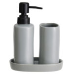 Σετ Μπάνιου Stoneware 3 Τεμαχίων Cool Grey 5U MRShome