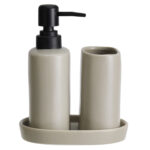 Σετ Μπάνιου Stoneware 3 Τεμαχίων Warm Grey 2U MRShome