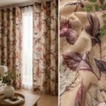 Κουρτίνα Floral Καραβόπανο Linen Look 2.80m