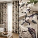Μοντέρνα κουρτίνα floral look με μεγάλα λουλούδια