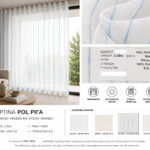 Ημιδιάφανη κουρτίνα Pol Riga linen look με διακριτικές γαλάζιες ρίγες