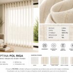 Ημιδιάφανη κουρτίνα Pol Riga linen look εκρού με διακριτικές μπεζ ρίγες