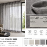 Ημιδιάφανη κουρτίνα Etamine 9823 linen look σε γκρι απόχρωση
