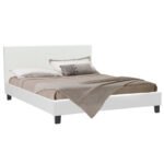 Κρεβάτι Nevil pakoworld 150x200 PU χρώμα λευκό ματ - Image 2