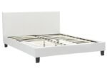 Κρεβάτι Nevil pakoworld 150x200 PU χρώμα λευκό ματ - Image 3